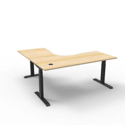 Rapidline Boost Plus Corner Workstation 1800 x 1500 x 750mm Natural Oak / Black Satin