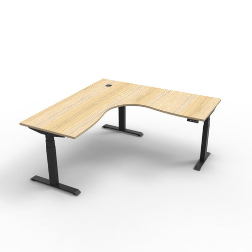 Rapidline Boost Plus Corner Workstation 1800 x 1500 x 750mm Natural Oak / Black Satin