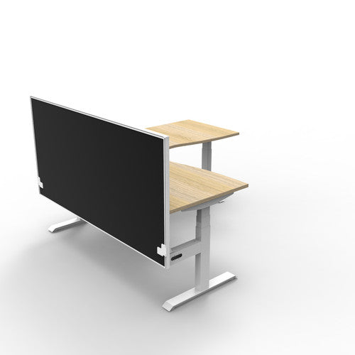 Rapidline Boost Plus Corner Workstation 1800 x 1800 x 750mm with Screen Natural Oak / White Satin