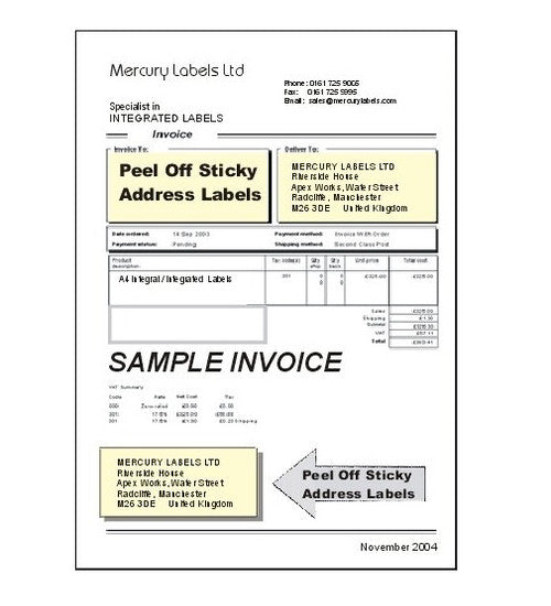 Bala Integrated Labels 95 x 39mm Pack of 500 Sheets