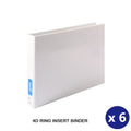 Bantex A3 Landscape Insert Binder 4D Ring 38mm White Box of 6