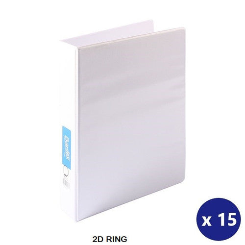 Bantex A4 Insert Binder Standard PP 2D Ring 38mm White Box of 15