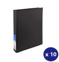 Bantex A4 Insert Binder Standard PP 2D Ring 65mm Black Box of 10