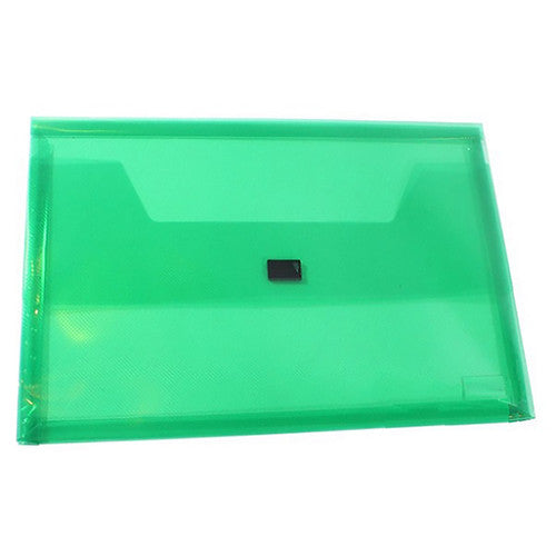 Bantex FC Translucent Document Wallet Hook and Loop Green Pack of 5