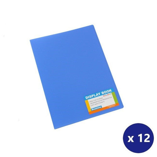 Beautone Display Book Fixed Tropical PP A4 20 Pockets Blueberry Box 12