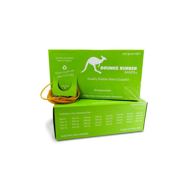 Bounce Rubber Bands Size 12 38 x 1.5mm 100g Box Natural Tan