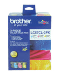 Brother LC67CL3PK Ink Cartridge Triple Pack Cyan Magenta Yellow 325 Pages Each