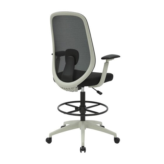 Buro Force Drafting Chair with Arms Light Grey Frame