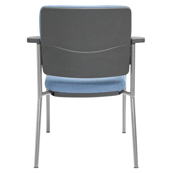 Buro Lindis 4 Leg Chair Silver Powdercoat Frame With Arms Safetex Cobalt