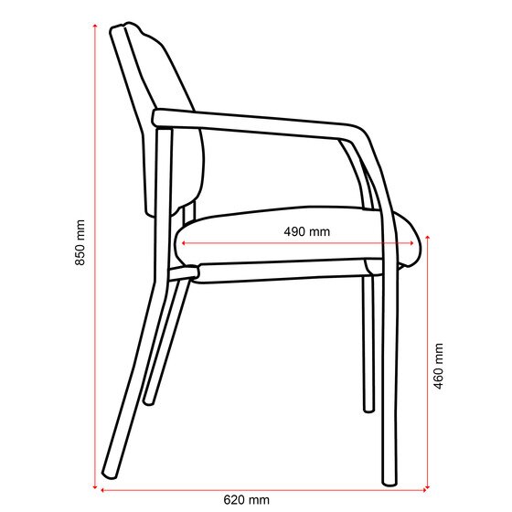 Buro Lindis 4 Leg Chair Silver Powdercoat Frame With Arms Safetex Cobalt