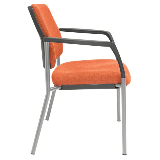 Buro Lindis 4 Leg Chair Silver Powdercoat Frame With Arms Safetex Rust