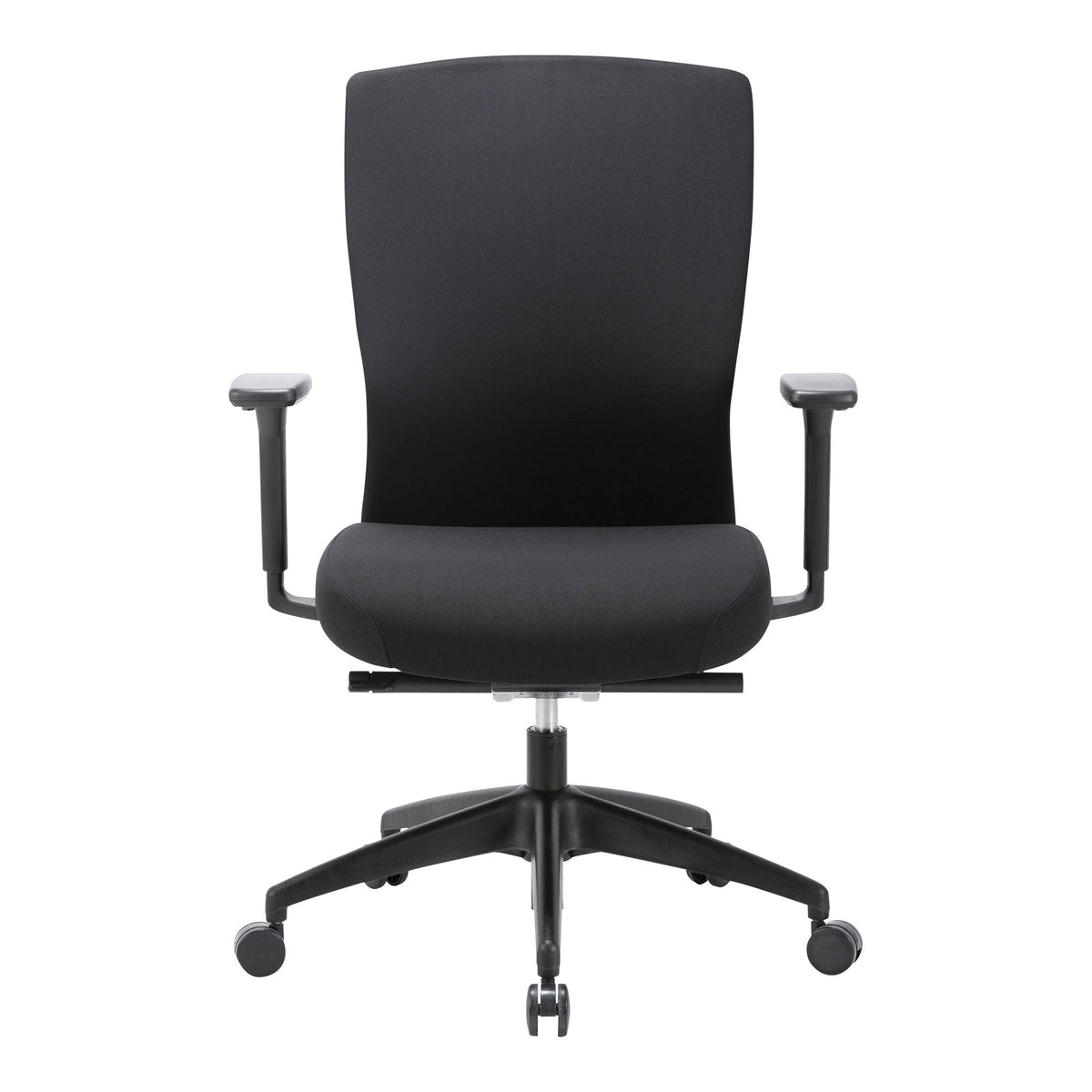 Buro Mentor Chair Upholstered Back Nylon Base with Arms Olive SafeTex