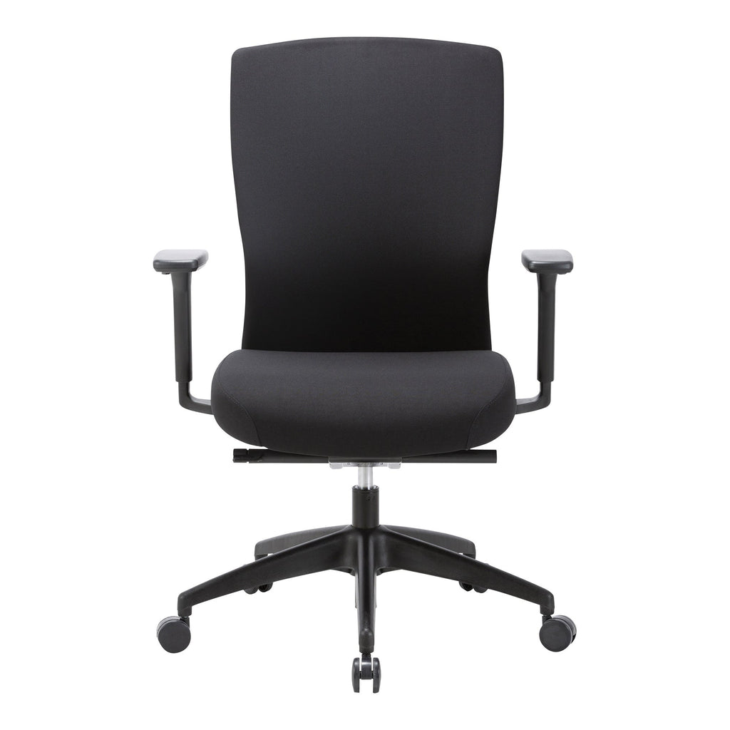 Buro Mentor Chair Upholstered Back Nylon Base with Arms Rust SafeTex