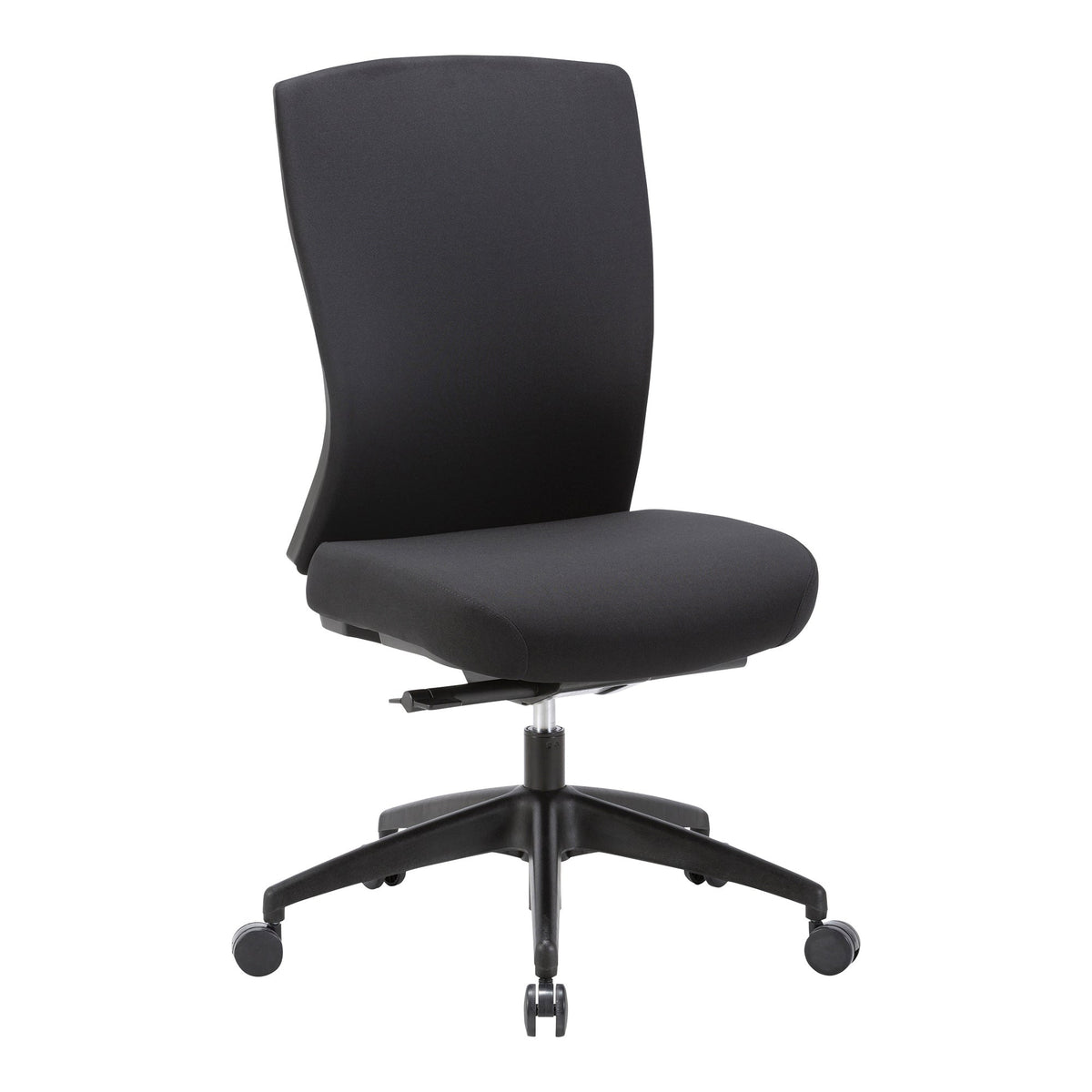 Buro Mentor Chair Upholstered Back Nylon Base with Arms Smoke SafeTex