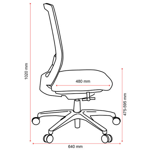 Buro Mentor Mesh Back Chair Black Nylon Base Without Arms Smoke