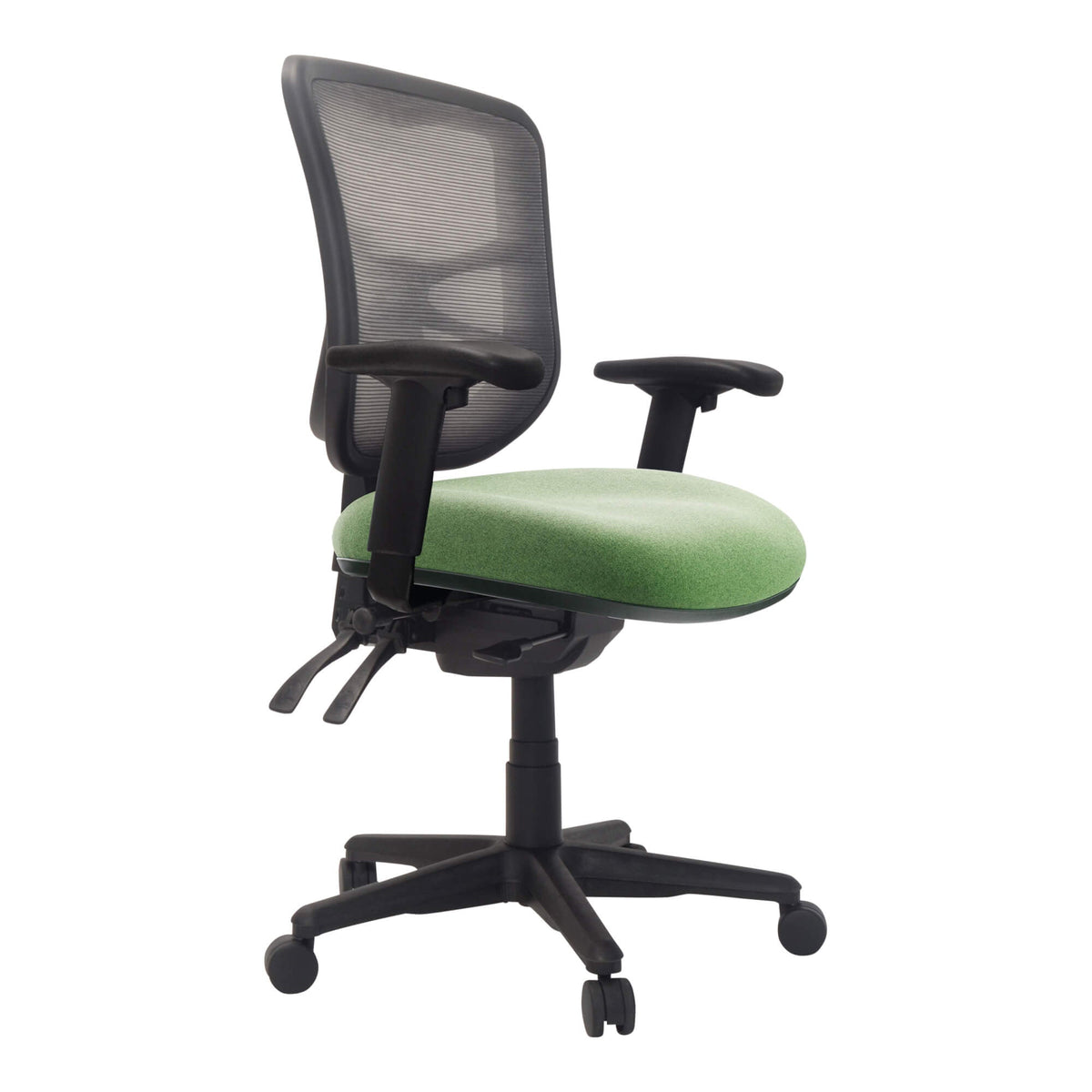 Buro Metro Chair with Seat Slide Nylon Base with Arms Olive SafeTex