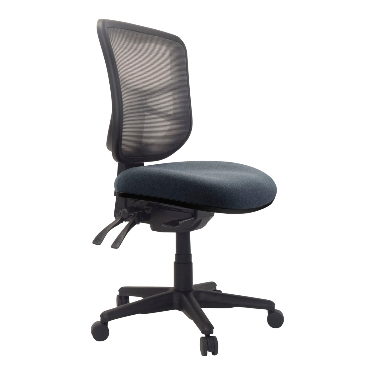 Buro Metro Chair with Seat Slide Nylon Base with Arms Smoke SafeTex
