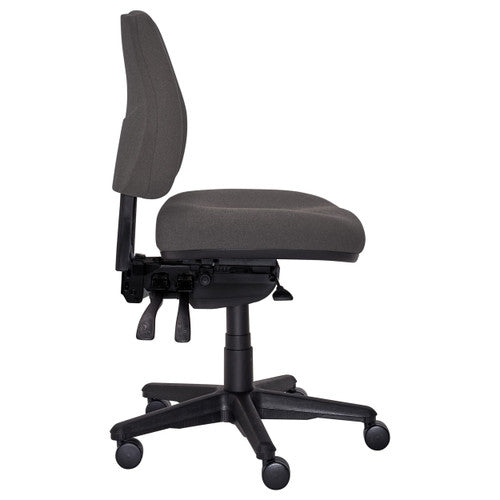 Buro Roma 3 Lever Mid Back Chair with Seat Slide No Arms Charcoal SafeTex