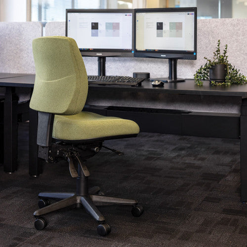 Buro Roma 3 Lever Mid Back Chair with Seat Slide No Arms Charcoal SafeTex