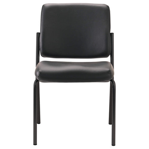 Buro Lindis 4 Leg Chair Black Powdercoat Frame Without Arms Dillon PU Black