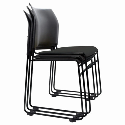 Buro Maxim Sled Base Chair Black Powdercoat Frame Without Arms