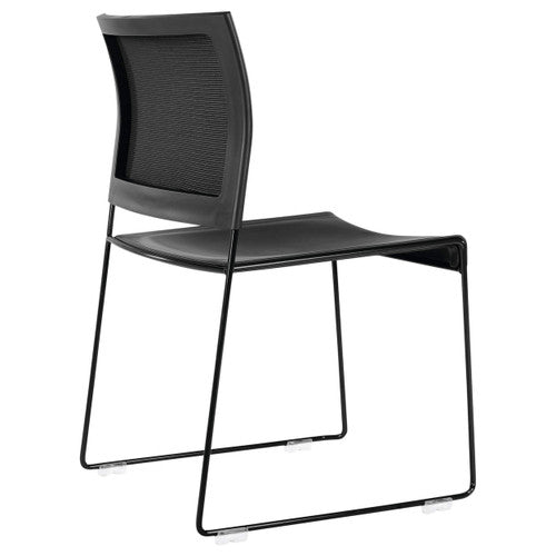 Buro Maxim Sled Base Mesh Back Chair Black Powdercoat Frame Without Arms