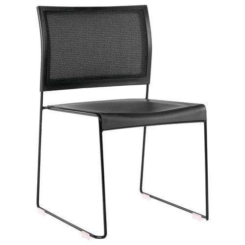Buro Maxim Sled Base Mesh Back Chair Black Powdercoat Frame Without Arms