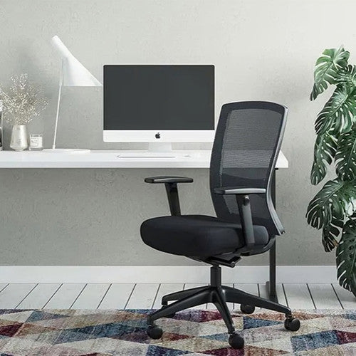 Buro Mentor Mesh Back Chair Black Nylon Base No Arms Safetex Charcoal