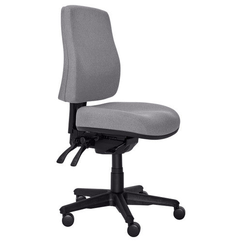 Buro Roma 3 Lever High Back Chair With Seat Slide No Arms Safetex Smoke