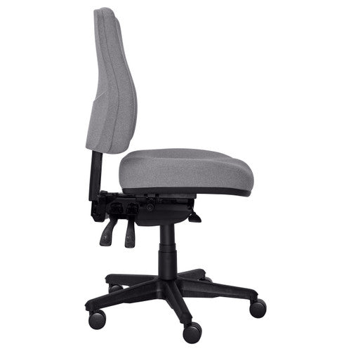 Buro Roma 3 Lever High Back Chair With Seat Slide No Arms Safetex Smoke
