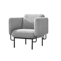 Rapidline Capri 1 Seater Steel Base Lounge Black Light Grey Fabric