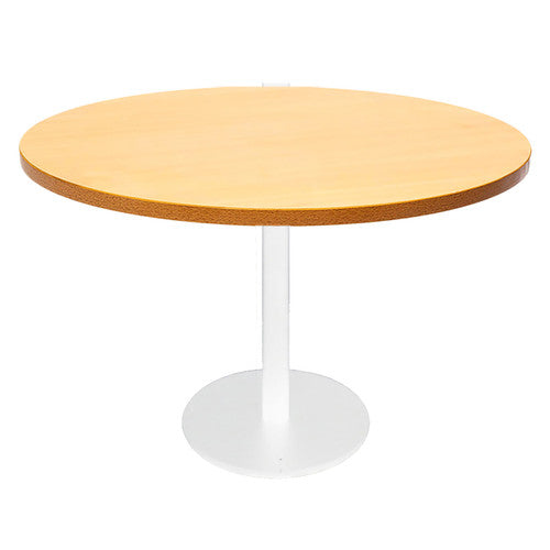 Rapidline Estilo Round Table Flat Disc Base 1200mm Diameter Beech / White