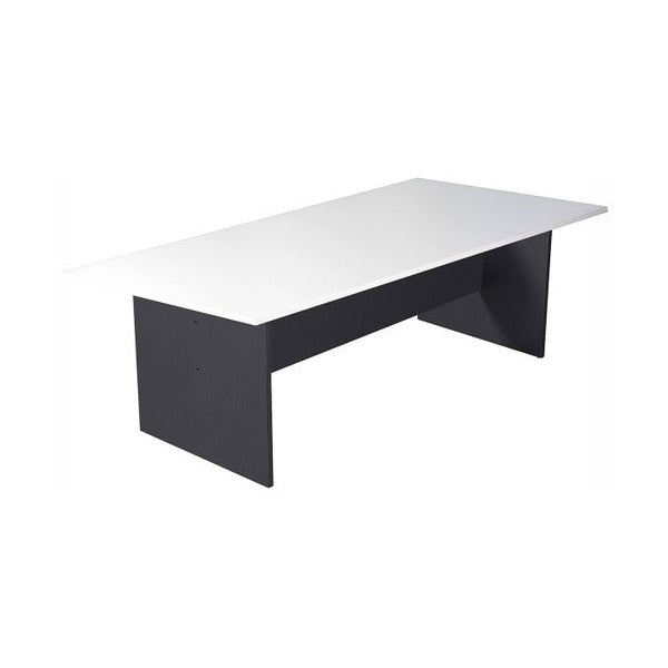 Rapidline Rapid Worker Rectangular Meeting and Boardroom Table 2400 x 1200mm Natural White / Ironstone