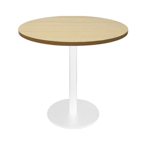 Rapidline Estilo Round Table Flat Disc Base 900mm Diameter Natural Oak / White