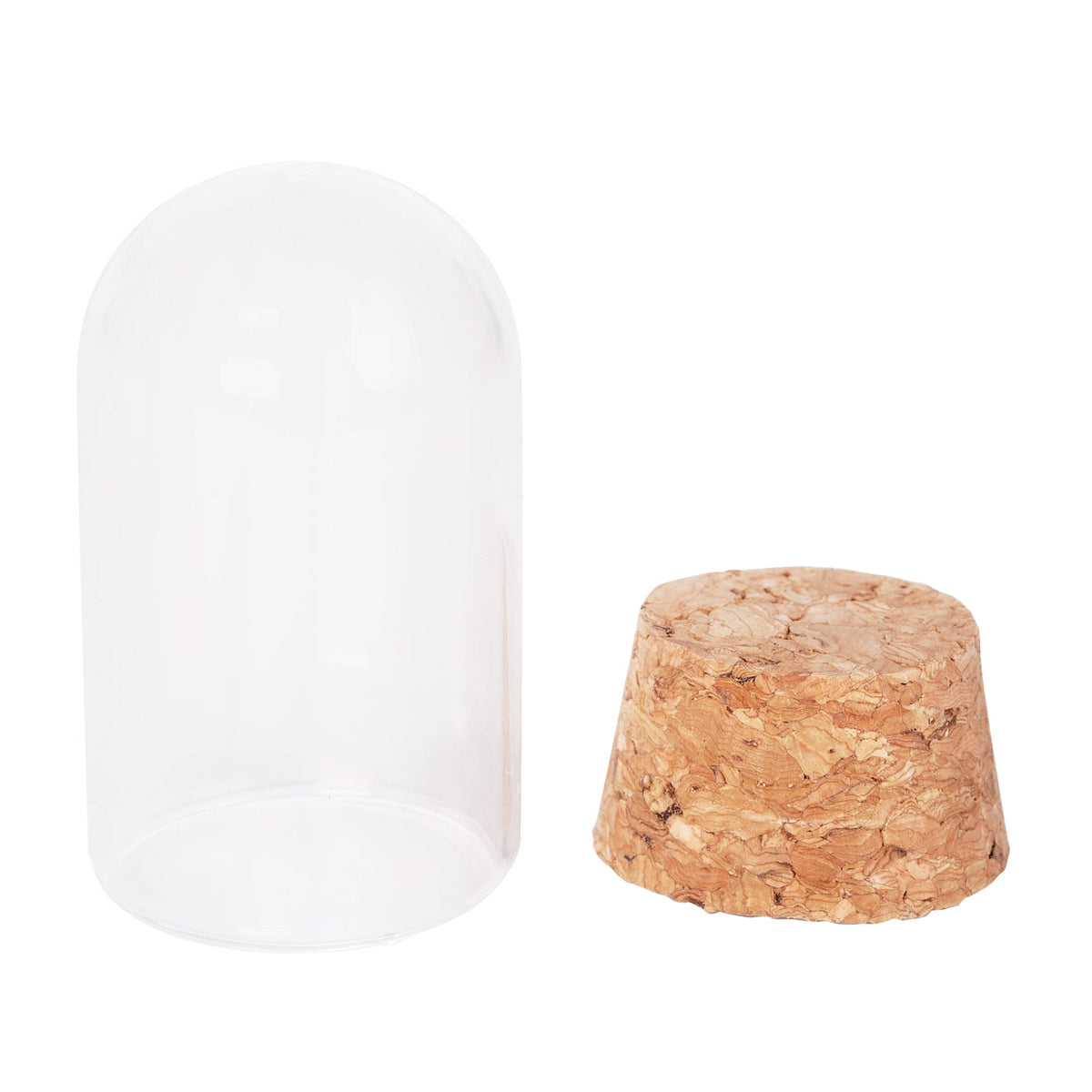 Zart Glass Mini Domes Pack of 10 Clear Glass with Natural Cork Base 50 x 30mm
