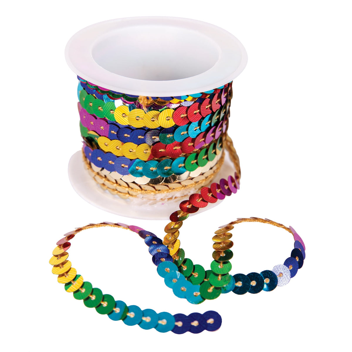 Zart Rainbow Sequin String 5mm x 5 Metres Stitched Metallic Trim