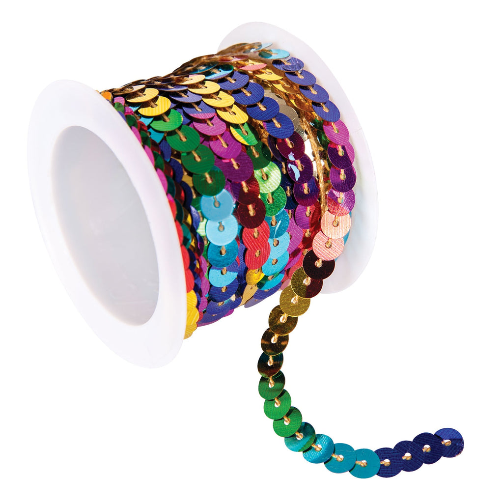 Zart Rainbow Sequin String 5mm x 5 Metres Stitched Metallic Trim