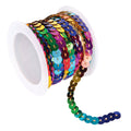Zart Rainbow Sequin String 5mm x 5 Metres Stitched Metallic Trim