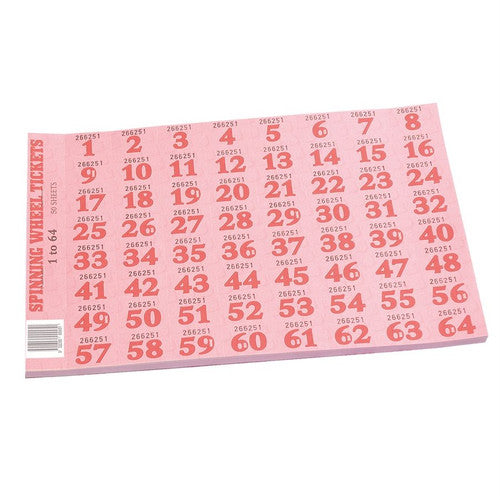 Chocolate Spinning Wheel Tickets 1 to 64