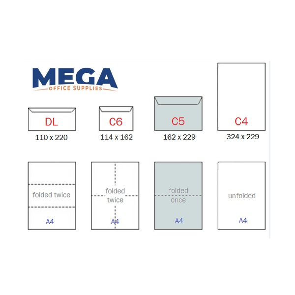 Candida C5 Envelopes 100gsm Plain Face Non-Secretive Pocket Peel and Seal 229 x 162mm Box of 500