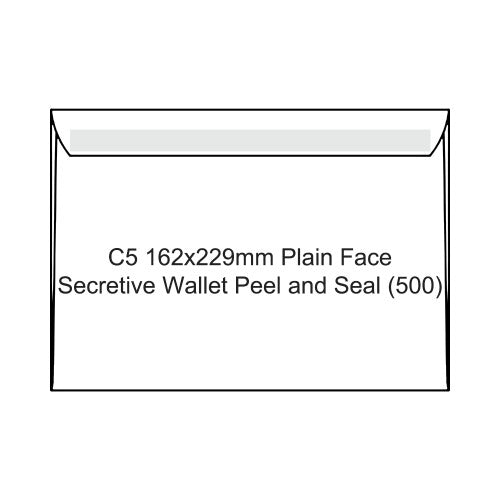 Candida C5 Envelopes Plain Face Secretive Wallet Peel and Seal 162x229mm Box of 500
