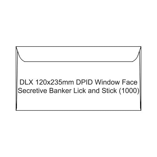 Candida DLX Envelopes DPID Window Secretive Banker Lick and Stick 120x235mm Box of 1000