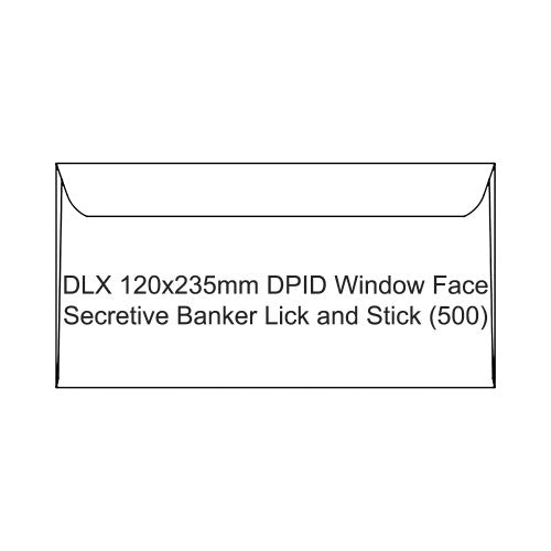 Candida DLX Envelopes DPID Window Secretive Banker Lick and Stick 120x235mm Box of 500