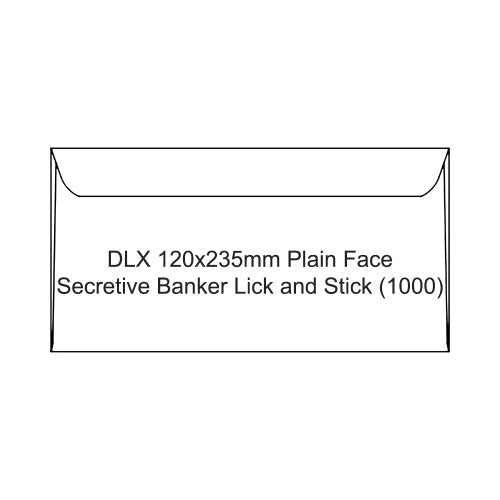 Candida DLX Envelopes Plain Face Secretive Banker Lick and Stick 120x235mm Box of 1000