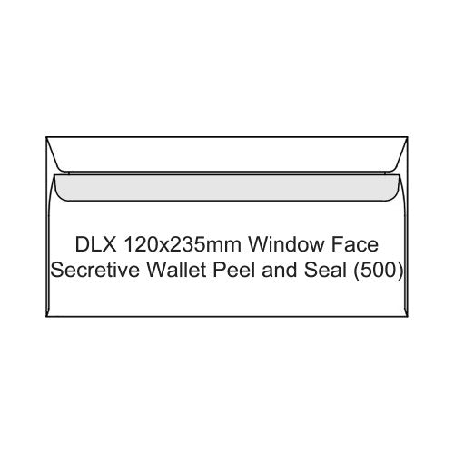 Candida DLX Envelopes Window Face Secretive Wallet Peel and Seal 120x235mm Box of 500