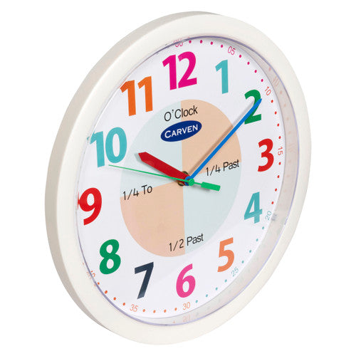 Carven Educational Wall Clock 300mm 12 Hour