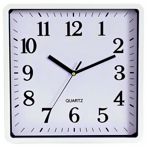 Carven Wall Clock Square 250mm White Frame