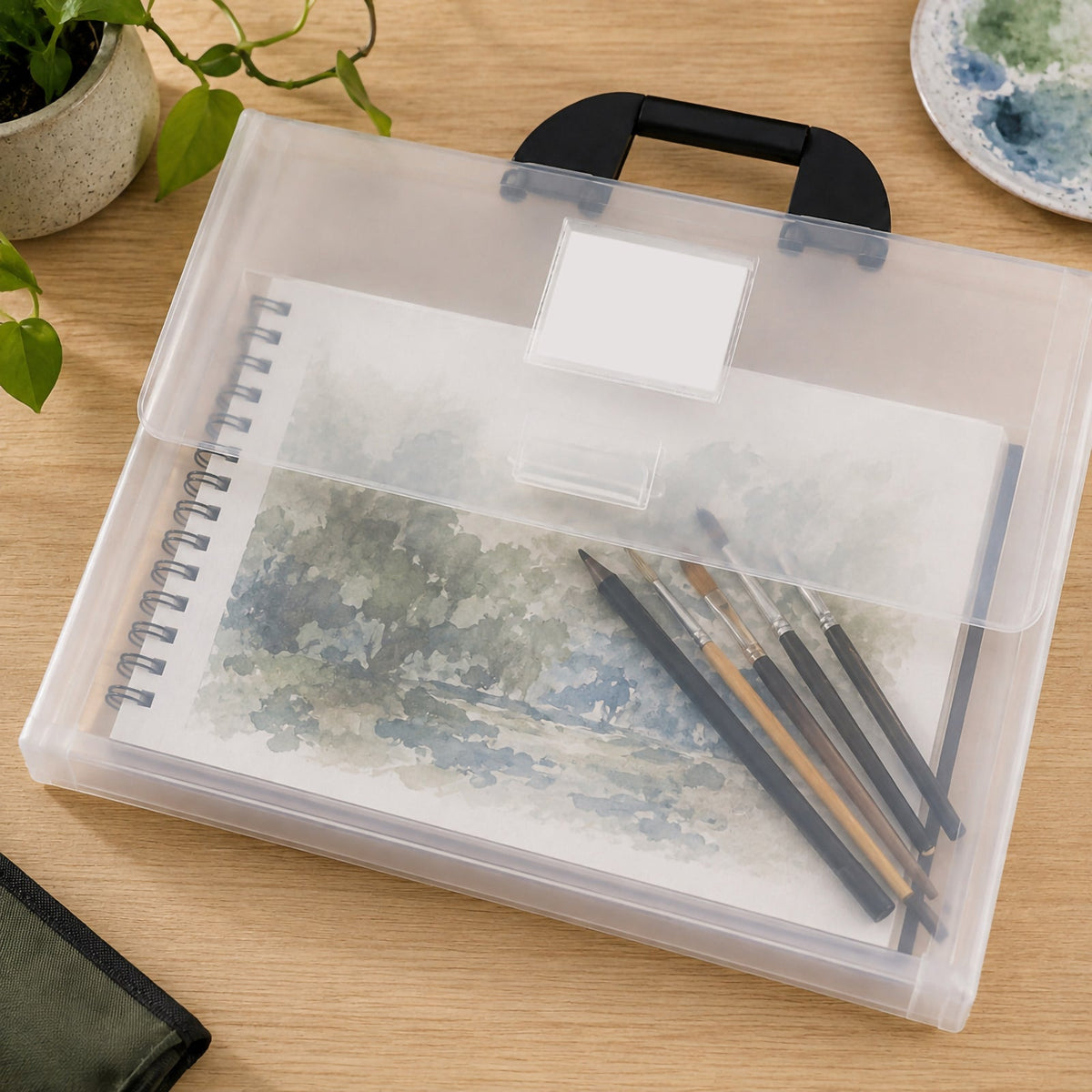 Colby Art A4 Gusseted Art Carry Satchel Clear