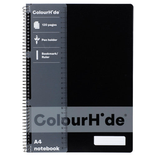 ColourHide A4 Notebook 120 Pages Black
