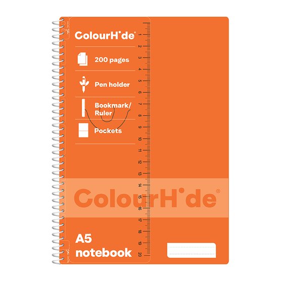 ColourHide Notebook A5 200 Pages Assorted Pack of 5